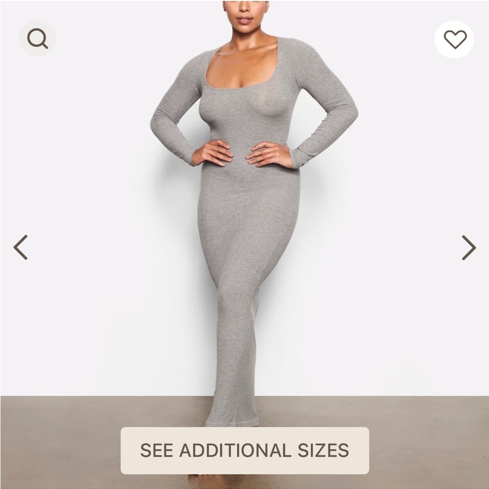 Skims long sleeve dress heather grey